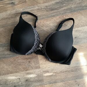 Cacique Elegant Black Lace Trim Bra